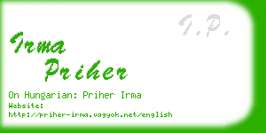 irma priher business card